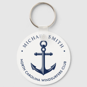 Nautical Theme Anchor Custom Navy Sleutelhanger