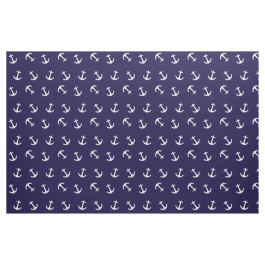 Nautical Theme Anchor Pattern on Navy Blue Stof (Yard (91,4 cm))