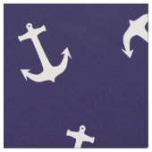 Nautical Theme Anchor Pattern on Navy Blue Stof (Close Up)