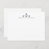 Nautical Theme Anchor Personalized Notitiekaartje (Voorkant / Achterkant)