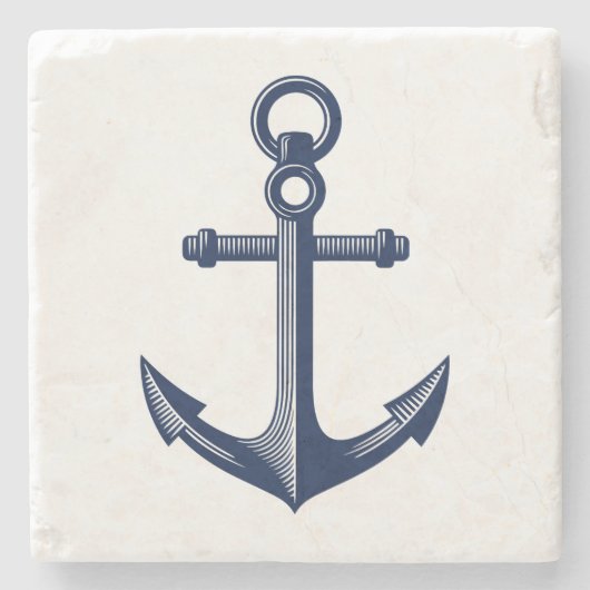 Nautical Theme Anchor Stenen Onderzetter (Voorkant)