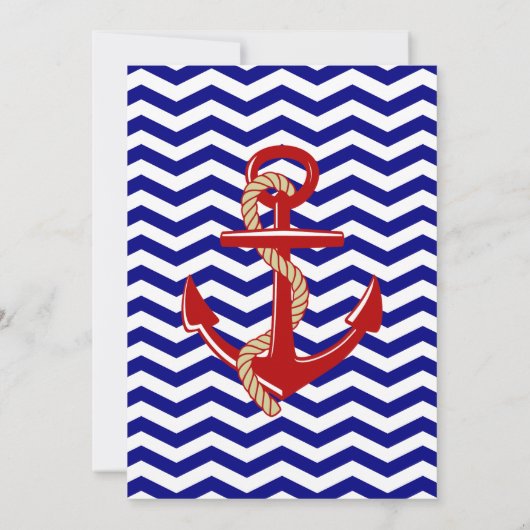 Nautical Theme Birthday Party Kaart (Achterkant)