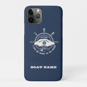 Nautical Theme Boat Name Navy Blue Case-Mate iPhone Case