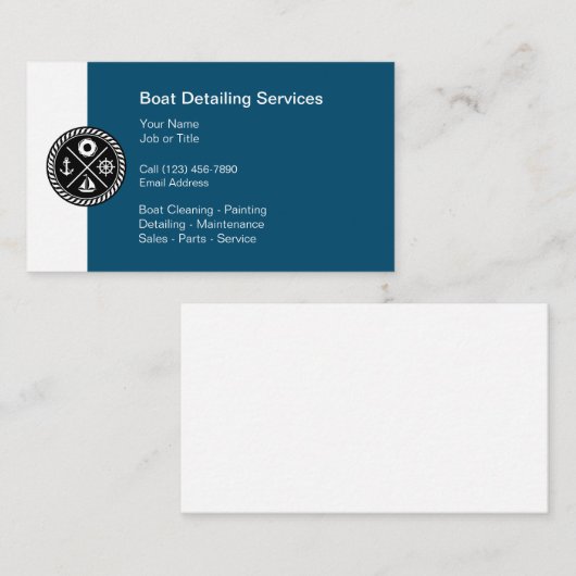 Nautical Theme Boating Visitekaartje (Voorkant / Achterkant)