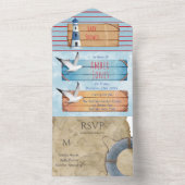 Nautical Theme Boy Baby shower All In One Uitnodiging (Binnen)