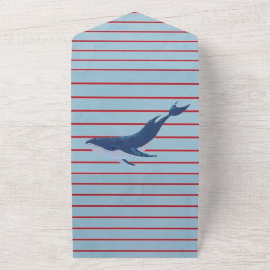 Nautical Theme Boy Baby shower All In One Uitnodiging (Buitenkant)