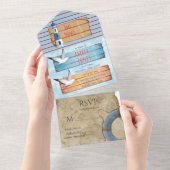 Nautical Theme Boy Baby shower All In One Uitnodiging (Afscheurbaar)