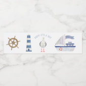 Nautical Theme Boy Baby shower Waterfles Etiket (Enkel label)