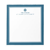Nautical Theme Compass, Blauw, Gepersonaliseerd Notitieblok (Voorkant)