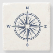 Nautical Theme Compass Stenen Onderzetter (Voorkant)