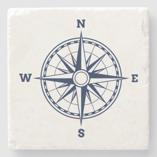 Nautical Theme Compass Stenen Onderzetter (Voorkant)