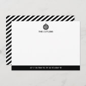 Nautical Theme Compass, zwart, persoonlijk Notitiekaartje (Voorkant / Achterkant)