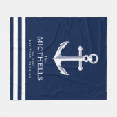 Nautical Theme Family | Naam paar Fleece Deken (Voorkant (Horizontaal))
