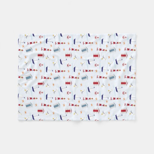Nautical Theme Fleece Blanket, 30 x 40 inch (Voorkant (Horizontaal))
