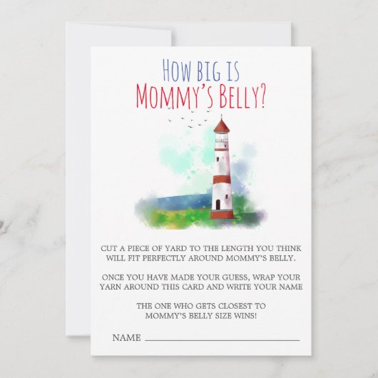 Nautical Theme Hoe groot is mammieemietenkaart (Voorkant)