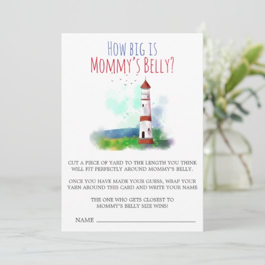 Nautical Theme Hoe groot is mammieemietenkaart (Staand voorkant)