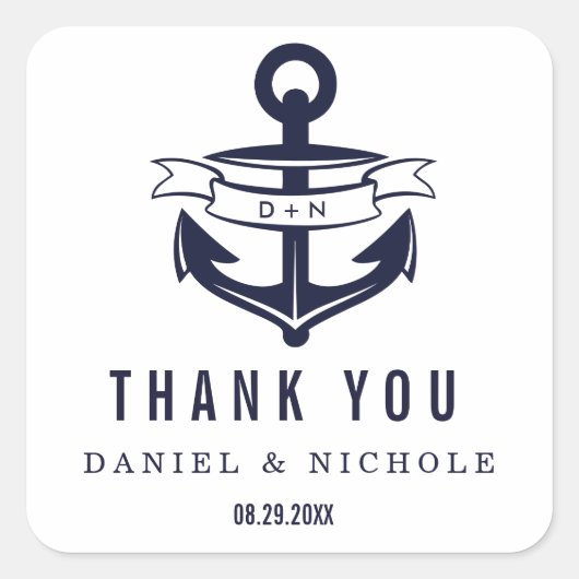 Nautical Theme Wedding Favor Stickers | Weddenscha (Voorkant)
