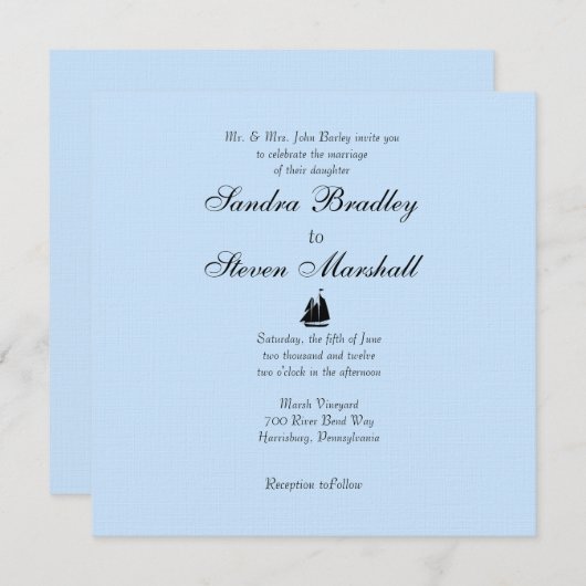 Nautical Theme Wedding Invitations Kaart (Voorkant / Achterkant)