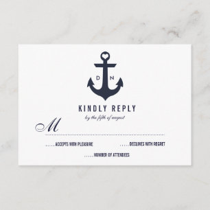 Nautical Theme Wedding RSVP   Weddenschap Kaartje