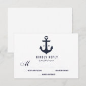 Nautical Theme Wedding RSVP | Weddenschap Kaartje (Voorkant / Achterkant)