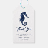 Nautical Theme Wedding Seapaarden Custom Navy Cadeaulabel (Voorkant)