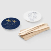 Nautical Theme Wedding Starfish Gold Navy Blue Handwaaier (Niet-gemonteerd)