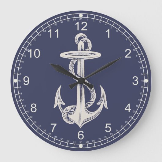 Nautical Themed Anchor Wall Clock Grote Klok (Voorkant)