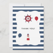 Nautical themed Birthday Party Bedankkaart (Voorkant)