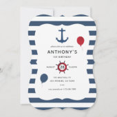 Nautical themed Birthday Party Kaart (Voorkant)