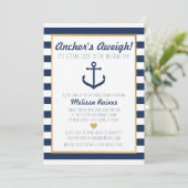 Nautical themed Bridal Shower Invitation - Anchor Kaart (Staand voorkant)