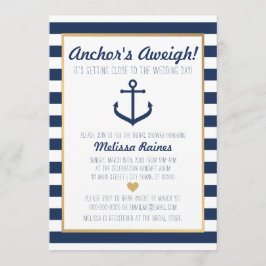 Nautical themed Bridal Shower Invitation - Anchor Kaart