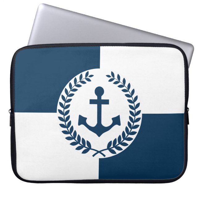 Nautical themed design laptop sleeve (Voorkant)