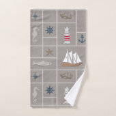 Nautical themed illustration bad handdoek (Handdoek)