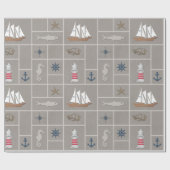 Nautical themed illustration cadeaupapier (Vlak)