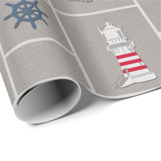 Nautical themed illustration cadeaupapier (Rol Hoek)