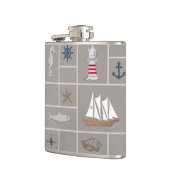 Nautical themed illustration heupfles (Links)