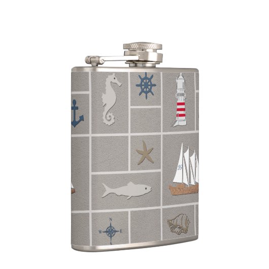 Nautical themed illustration heupfles (Rechts)