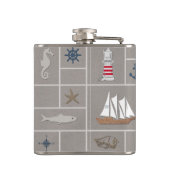 Nautical themed illustration heupfles (Achterkant)