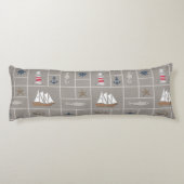 Nautical themed illustration lichaamskussen (Achterkant)