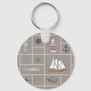 Nautical themed illustration sleutelhanger