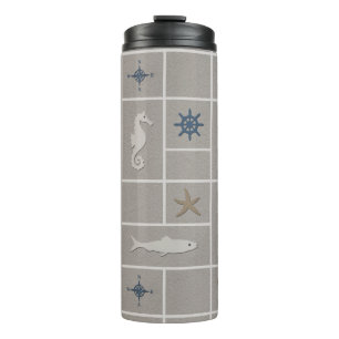 Nautical themed illustration thermosbeker