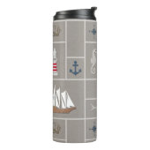 Nautical themed illustration thermosbeker (Gedraaid links)