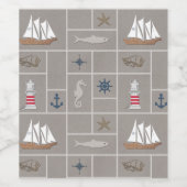 Nautical themed illustration wijn etiket (Enkel label)