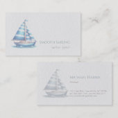 Nautical Themed | Watercolor Sailboat Visitekaartje (Voorkant / Achterkant)