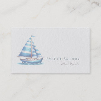 Nautical Themed | Watercolor Sailboat Visitekaartje