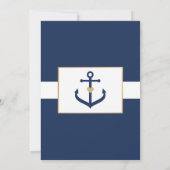 Nautical themed Wedding Invite - Navy Blue Anchor Kaart (Achterkant)