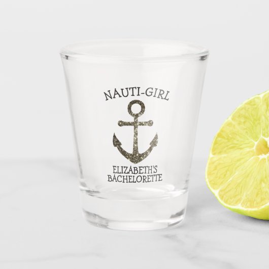 Nautical Thétaire Funny Bachelorette Anchor Fun Shot Glas (Voorkant)
