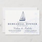 Nautical Thétaire Sailboat Rehearsal Dinner Kaart (Voorkant)