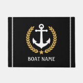Nautical Thleat Name Anchor Gold Laurel Star Deurmat (Voorkant)