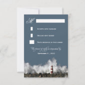 Nautical Thleding RSVP-kaarten van vuurtoren RSVP Kaartje (Achterkant)